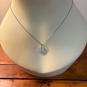 Silver Peace Pendant Necklace